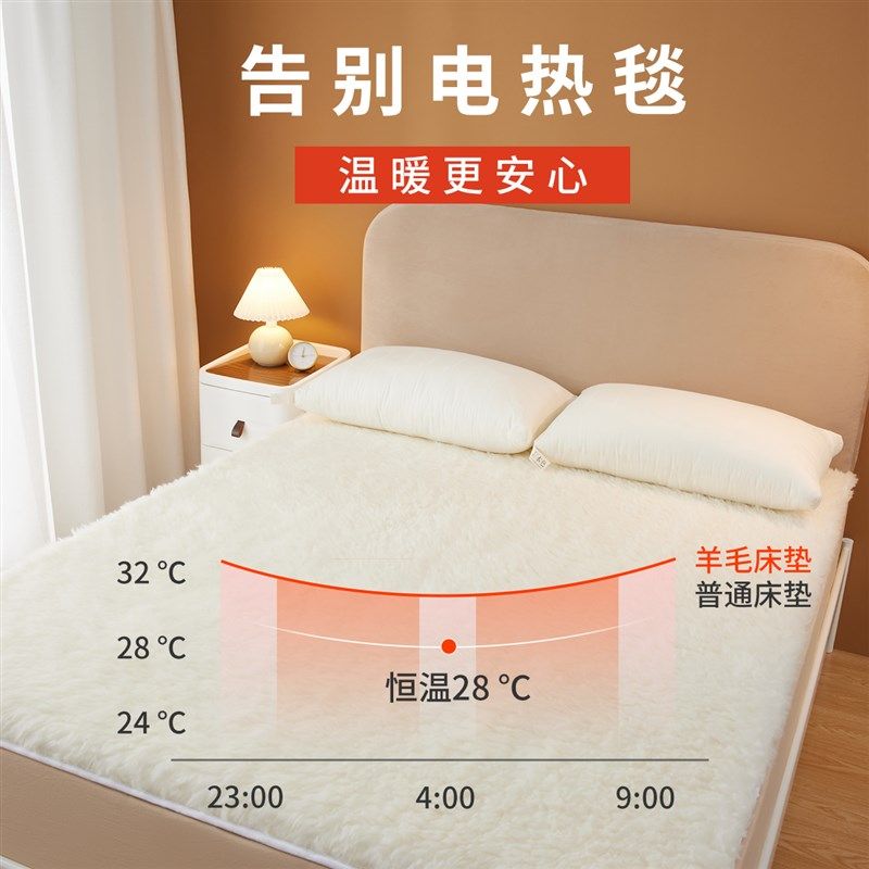 纯澳洲羊毛床垫软垫家用冬季保暖羊羔绒毯子垫被褥子单人冬天加厚