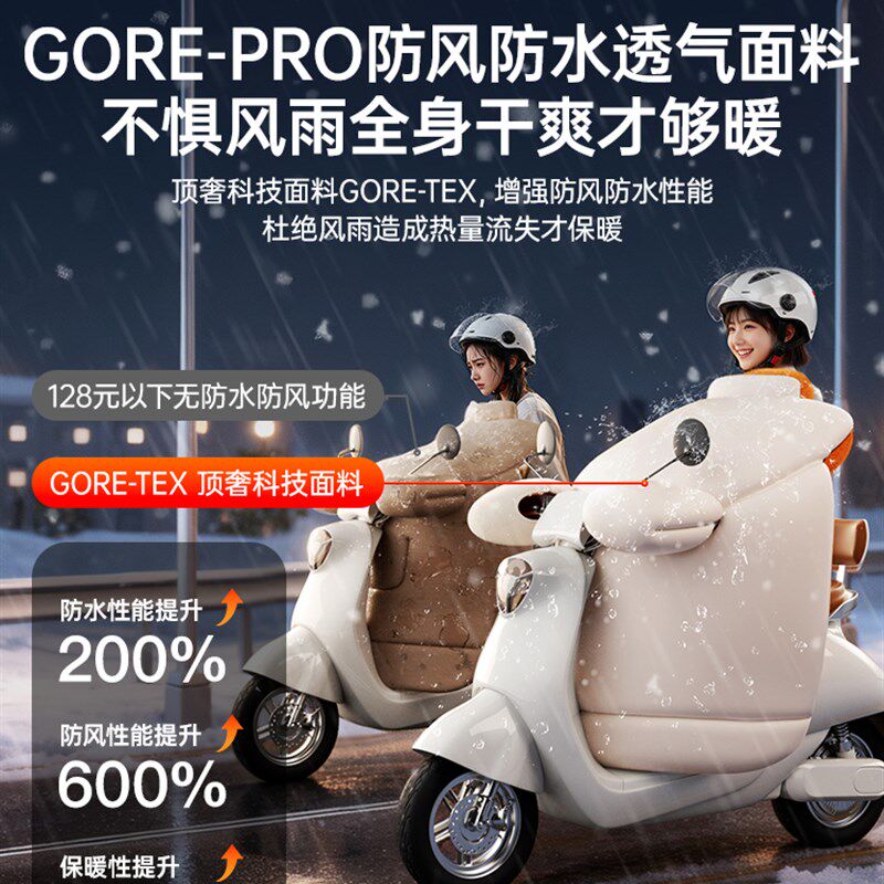 2025新款电动车挡风被冬季电瓶车加绒加厚遮雨一体防风罩防寒护腿