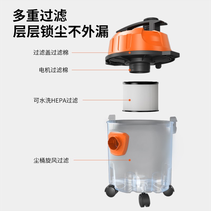 赫力威吸尘器大吸力家用小型超强吸力美缝专用洗车吸尘机开荒保洁