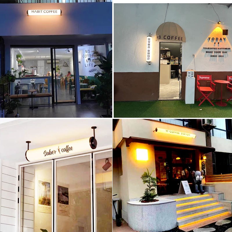 led圆管壁灯蛋糕店招牌灯箱定制360度发光长条灯装饰灯管
