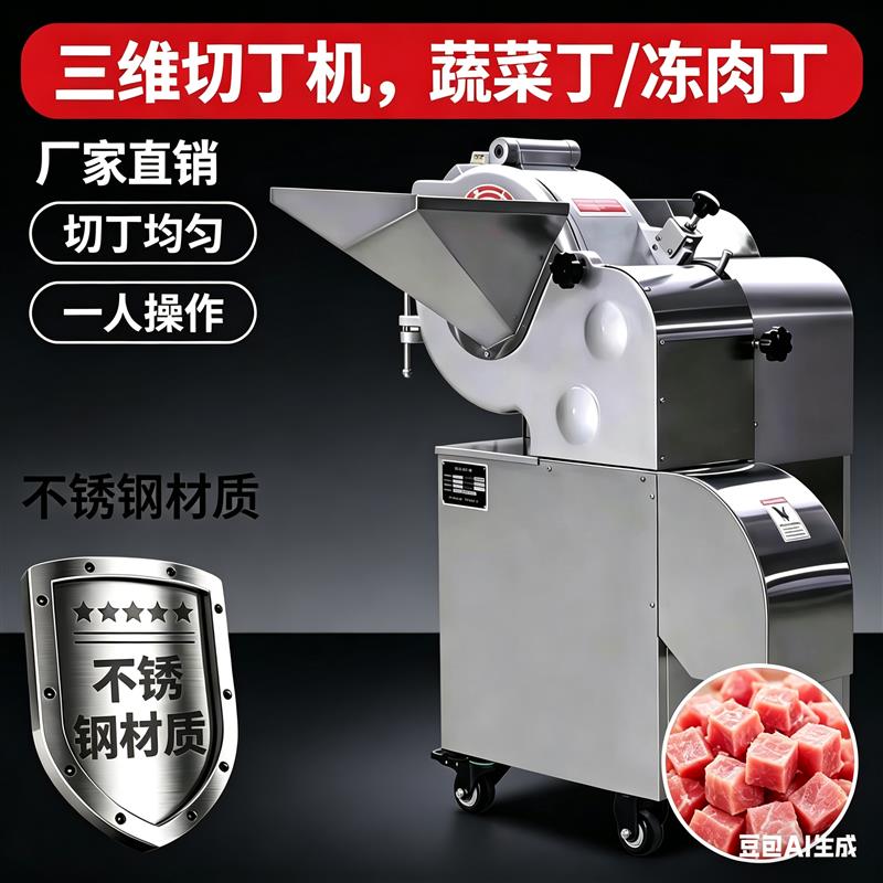 三维切丁机切肉丁机商用肉粒机全自动猪肉切笋丁机一次成丁颗粒机