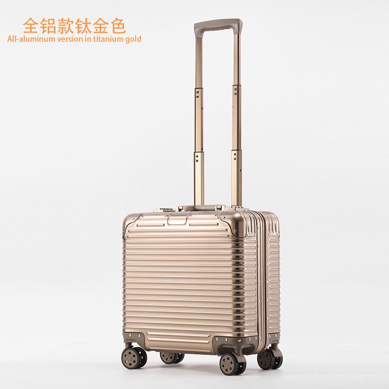 商务全铝行李箱18寸铝镁合金登机男女密码海关锁学生拉杆方形横版