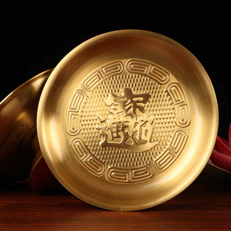 纯铜供奉供果盘 佛前 家用供盘 水果盘 供佛全铜果盘佛堂佛具用品