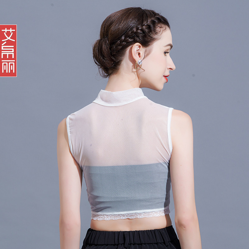 薄款网纱半高领假领子女立领装饰假领