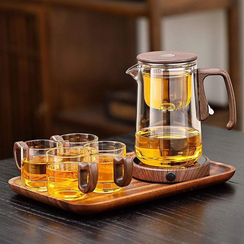 新款磁吸飘逸杯泡茶壶一键过滤茶水分离杯玻璃泡茶杯喝水杯大容量