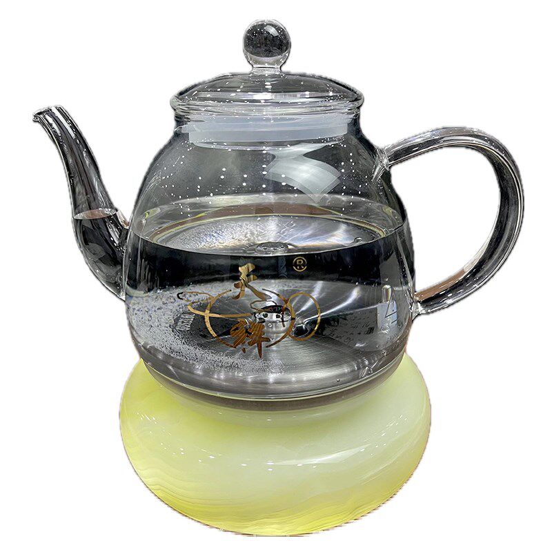 高档天然玉石底座烧水壶煮茶炉全自动座部上水电热泡茶专用玻璃壶