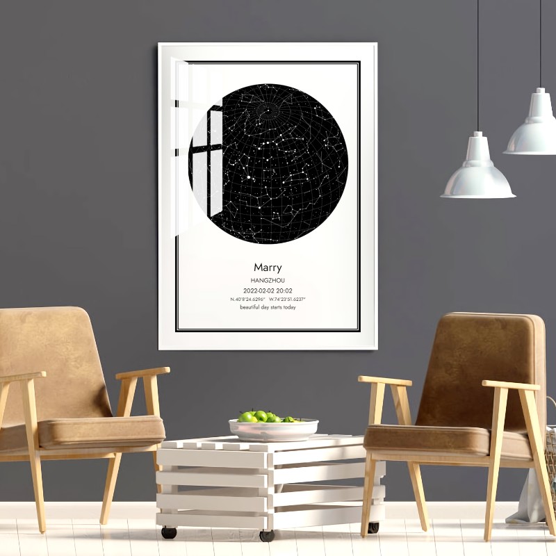 星空客厅装饰画星图定制starmap高端墙画礼物沙发背景墙挂画纪念