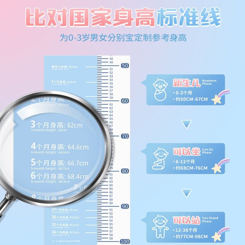 婴儿身高测量仪神器宝宝直角标尺可移动体重新生儿量脚器量身高垫