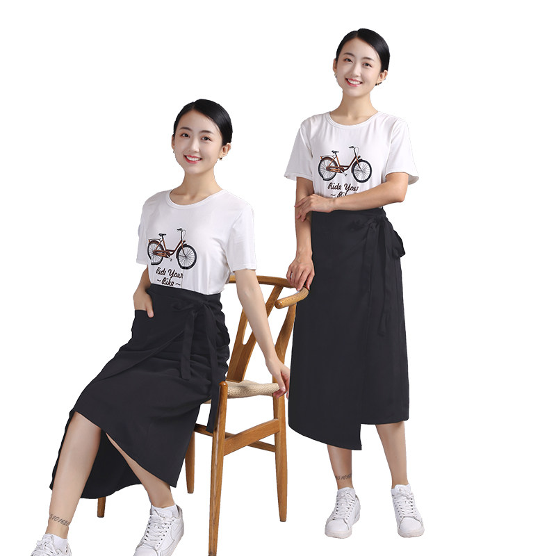 围裙半身围腰半截全包长款过膝加长造型婚纱美容美发化妆定制LOGO