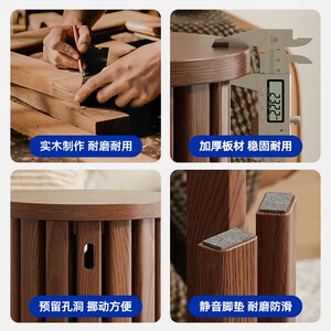 实木凳子可叠放轻奢高级感餐桌凳家用备用可收纳多功能叠叠乐圆凳