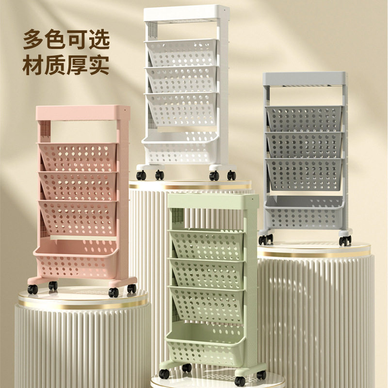 多功能学生桌边大容量书架可移动多层高级课桌书本置物架塑料