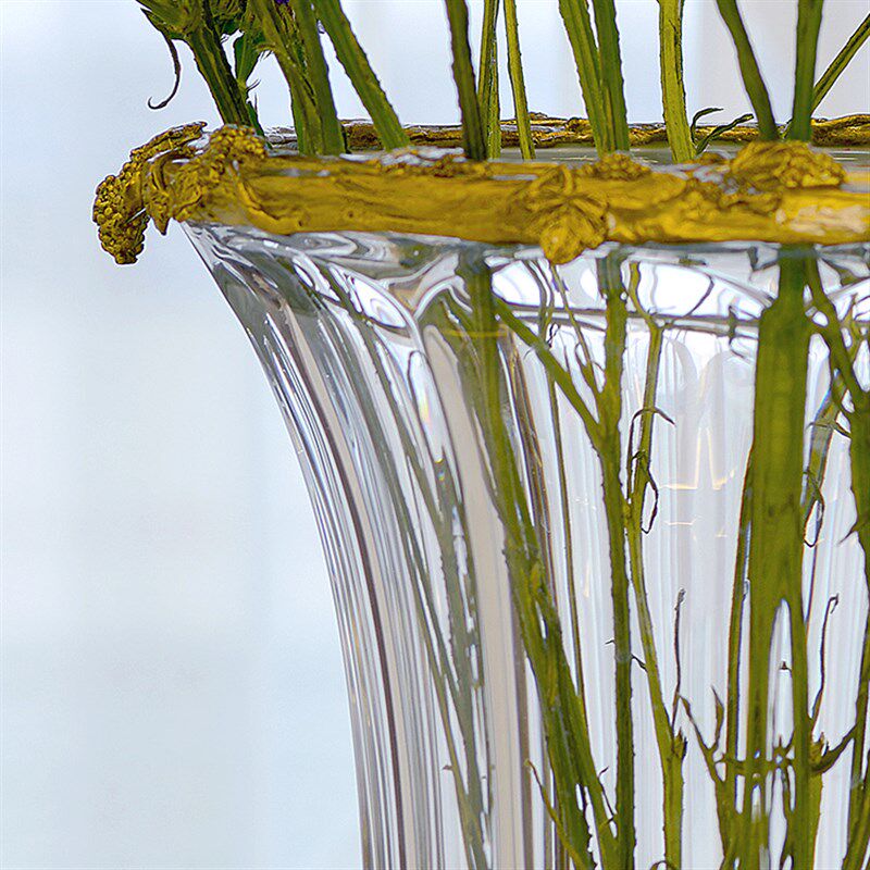 美式欧式摆件奢华水晶镶铜花瓶花插工艺品客厅样板间别墅高端摆设