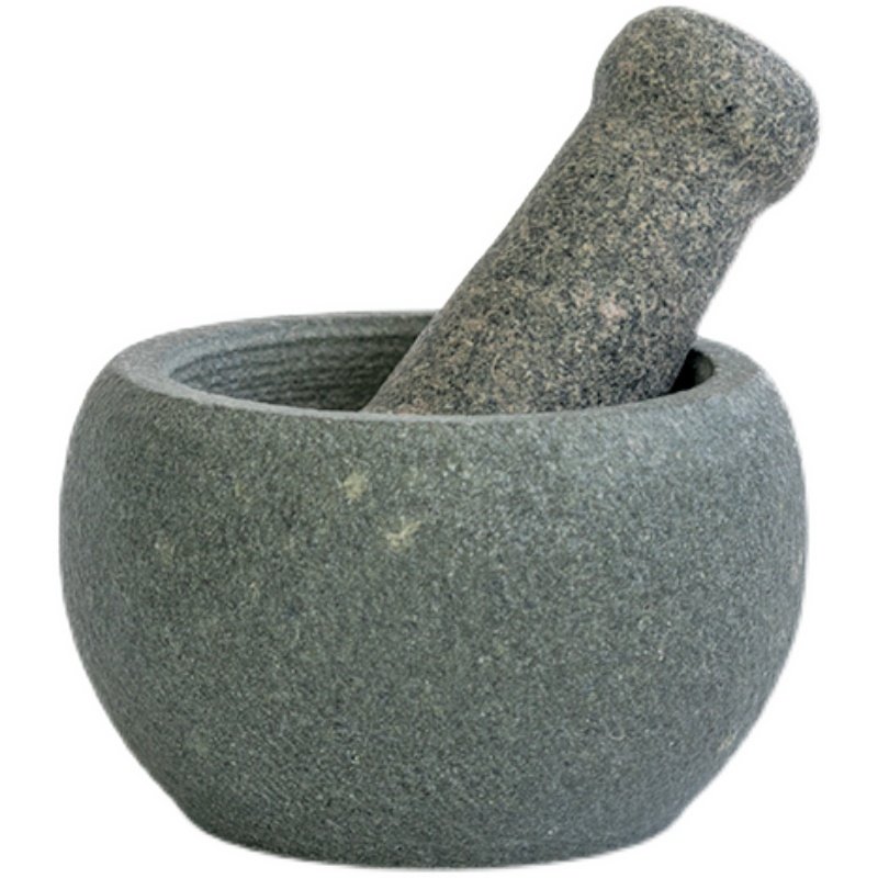仿古天然青石臼大号蒜泥器老中式蒜臼子点茶配件家用蒜蓉研磨神器