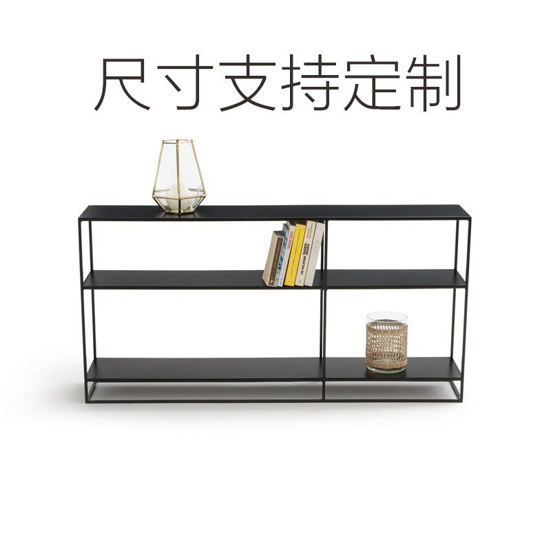 轻奢公寓窄置物架入户长方形玄关台简约铁艺书架客厅储物沙发边柜