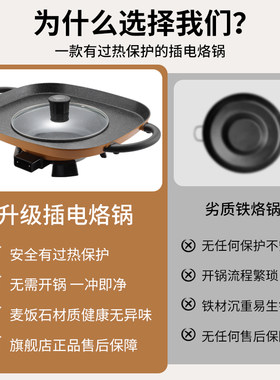 贵州家用商用罗锅摆摊专用煎饼炸洋芋烙锅烧烤一体不粘煎锅油炸锅