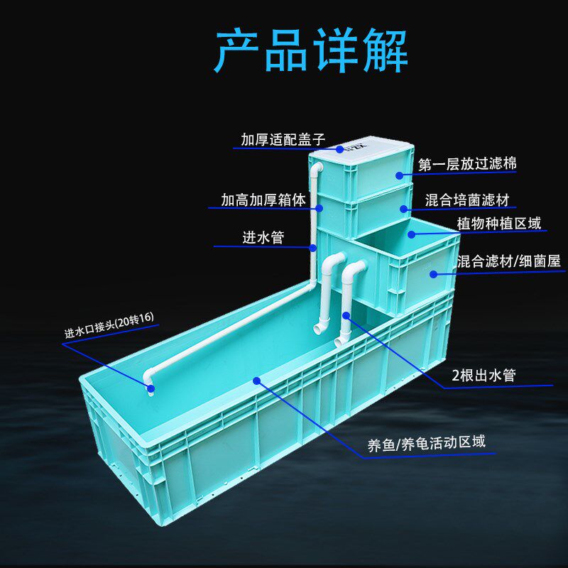 北欧绿龟箱养龟周转箱乌龟专用饲养缸生态缸沼泽过滤箱鱼龟箱混养