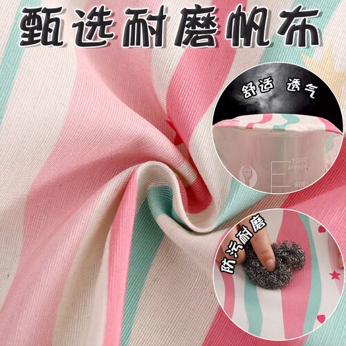 小清新帆布长袖罩衣厨房家用围裙定制印字做饭工作服防污透气围腰
