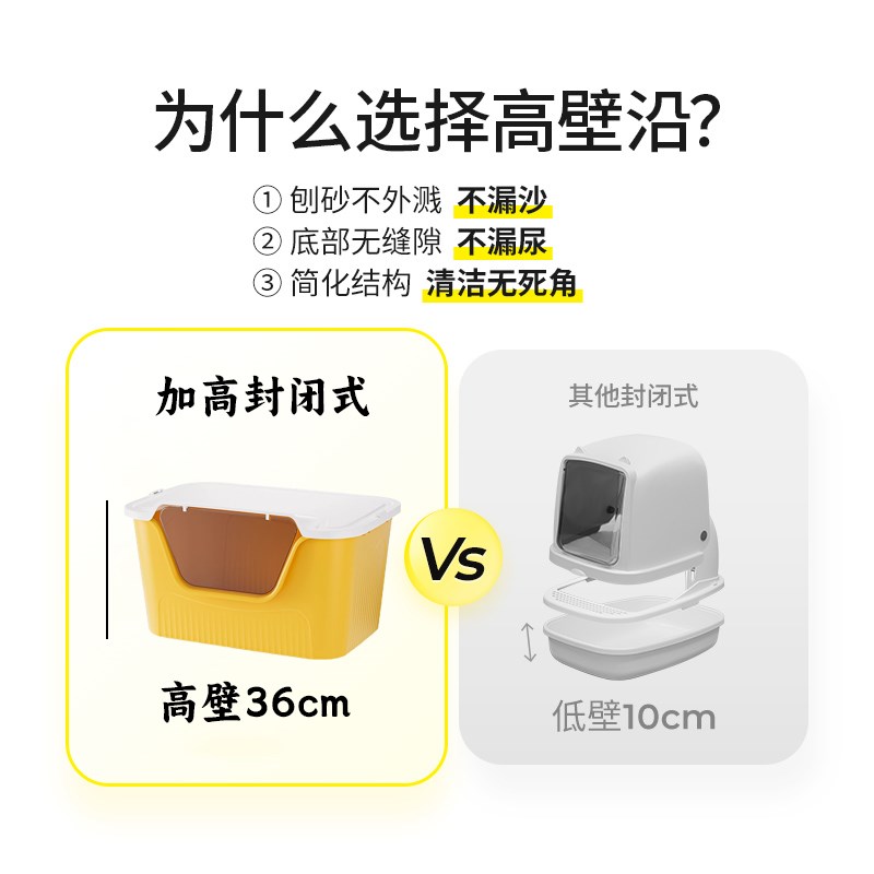 超大号猫砂盆巨型防臭全封闭式猫厕所带盖防外溅半80超级特大70cm