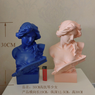 抚琴女摆件欧式家居家装饰品客厅酒柜茶几电视柜玄关房间布置摆设