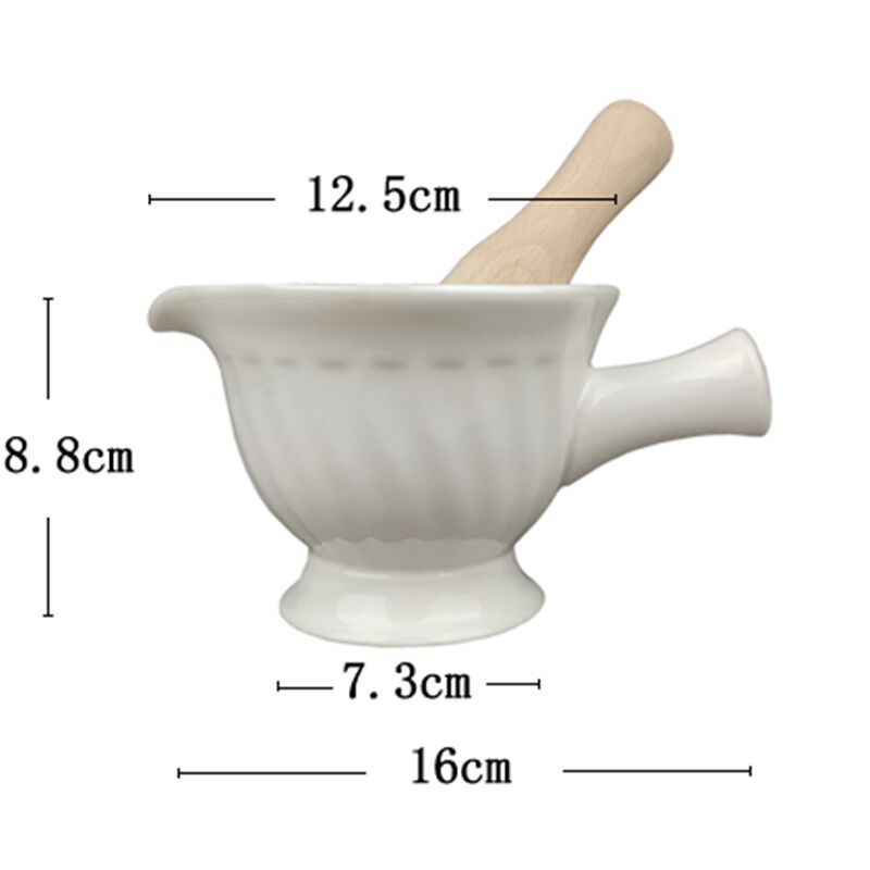 骨瓷研磨碗带把手陶瓷磨泥器擂碗捣碗宝宝辅食米糊肉泥菜泥制作碗