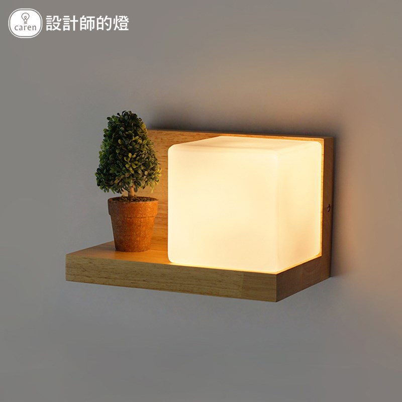 极简约美式玄关卧室床头复古镜前日式原实木质民宿楼梯灯泡壁灯具