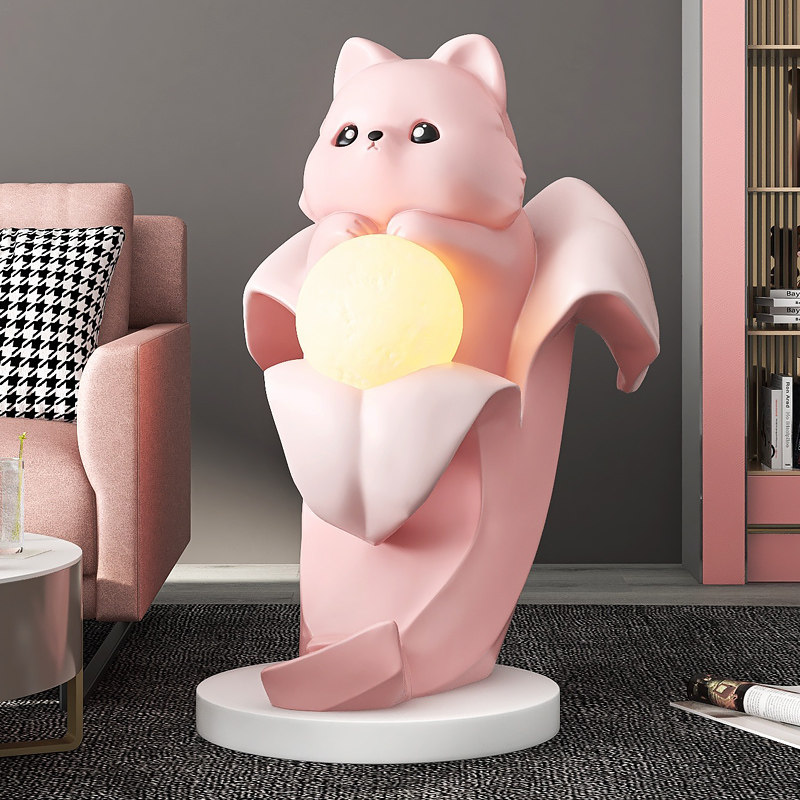 可爱猫咪大型客厅电视柜沙发旁落地摆件家居装饰品灯乔迁新居礼品