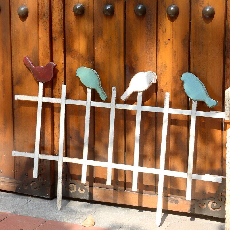 铁艺花园围栏户外庭院栅栏田园风小鸟装饰庭院草坪分隔篱笆