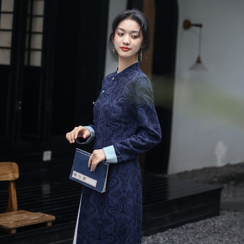 新中式旗袍连衣裙女茶服茶艺服装套装禅意禅服中国风唐装女装春秋