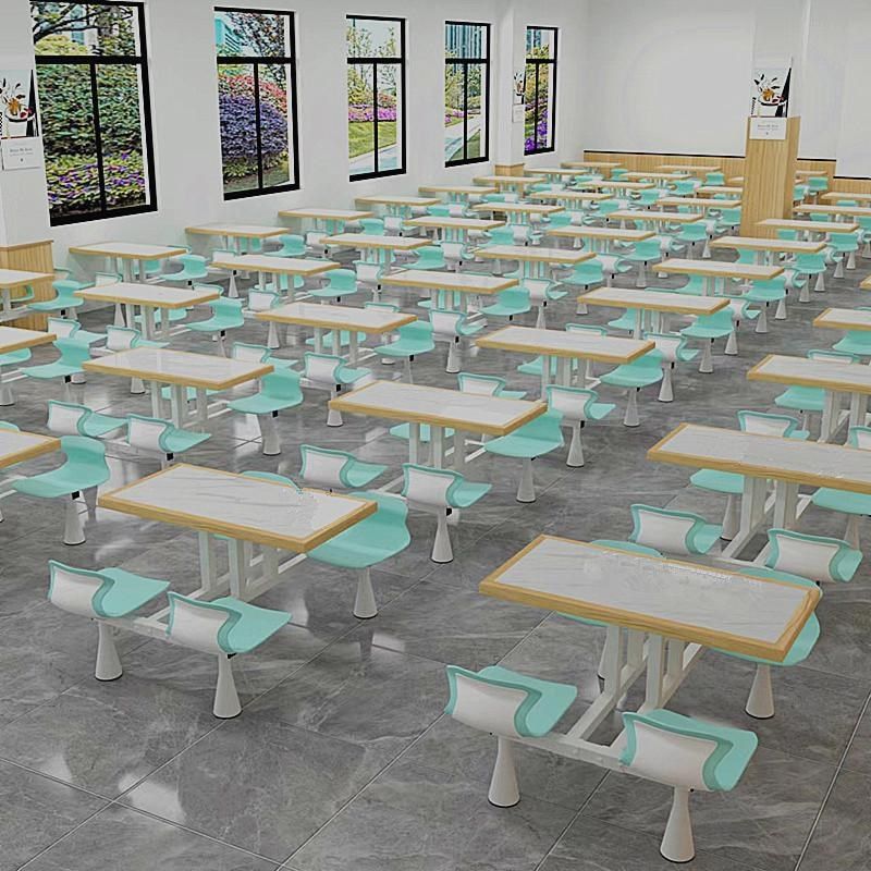 员工食堂餐桌椅学校生餐厅饭堂岩板餐桌面馆小吃饭店快餐桌椅组合