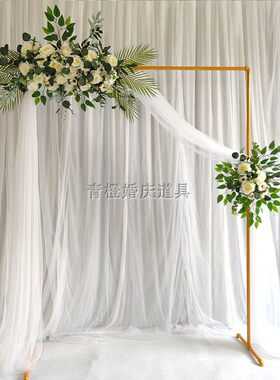 婚庆道具伸缩背景架婚礼铁艺装饰花架求婚气球布置方形拱门架子