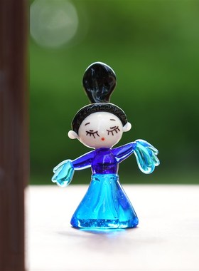 琉璃手作只此青绿仕女书桌面公仔摆件古风国潮车载装饰品文创礼物