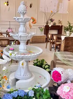 花园庭院阳台装饰简约流水水景鱼池大型创意室内户外欧式婚庆喷泉