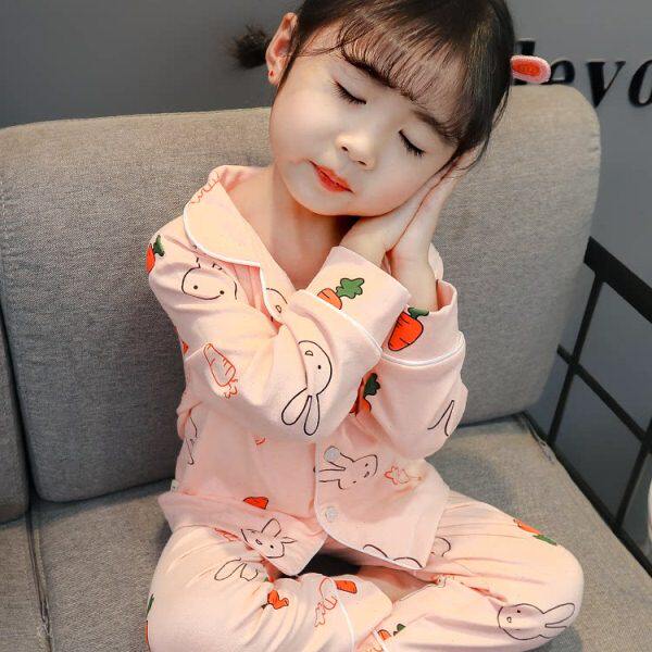 儿童睡衣春秋纯棉小孩套装宝宝秋季长袖女小童女童家居服男童A类