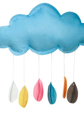 儿童帐篷家居装饰手工云朵雨滴不织布艺墙贴新年挂件布置摄影道具