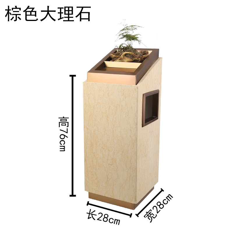 欧式大理石垃圾桶酒店大堂不锈钢带烟灰缸收纳桶宾馆电梯口烟灰桶