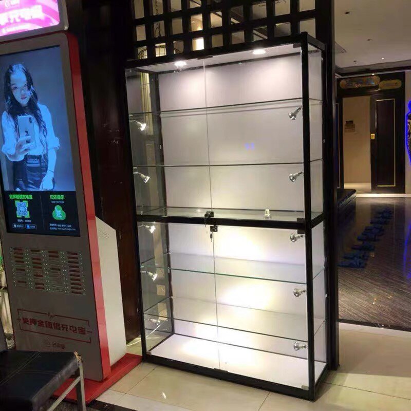 手办展示柜化妆品玻璃柜子摆件模型玩具展柜家用透明展示商用货架