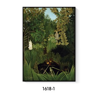 亨利.卢梭赤道丛林 绿植装饰画芯客厅玄关过道餐厅样板间挂画心