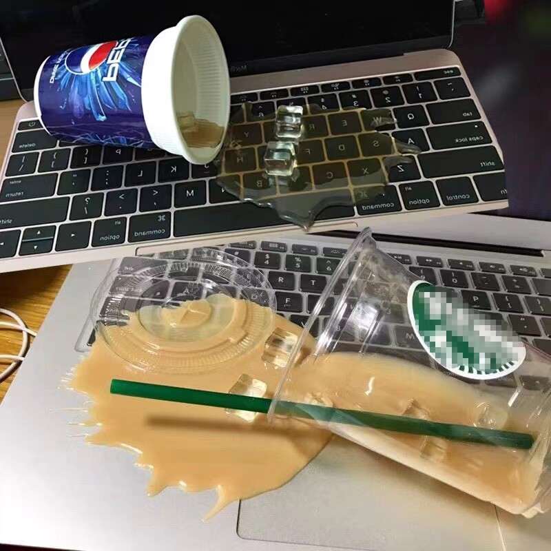 打翻手机支架奶茶咖啡珍珠耳环创意恶搞整人泡面饮料洒了生日礼物