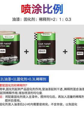 2K双组分汽车漆哑光亮光黑漆白漆桶装金属烤漆翻新原厂色母成品漆