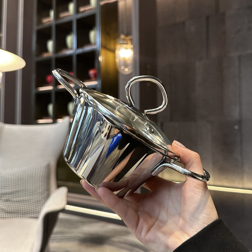 【我家漂亮奶锅】18/10不锈钢锅宝宝辅食锅小奶锅热油锅小蒸锅