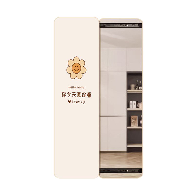 隐藏式全身镜子贴墙隐形推拉画卧室穿衣镜玄关走廊铝合金装饰镜画