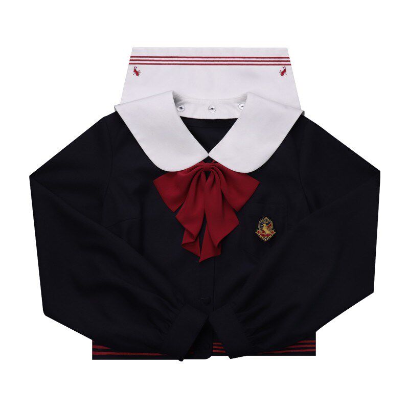 樱花家族jk制服【圣集女高】圣母襟替换领水手服收腰长袖套装女