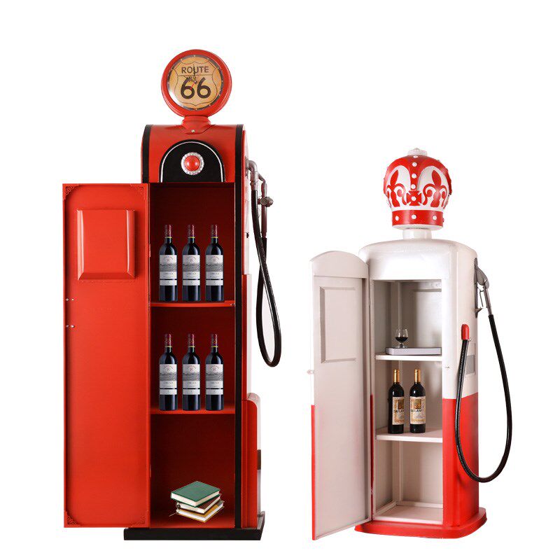 复古铁艺怀旧美式加油机模型储物柜酒柜大型户外装饰摆件摄影道具
