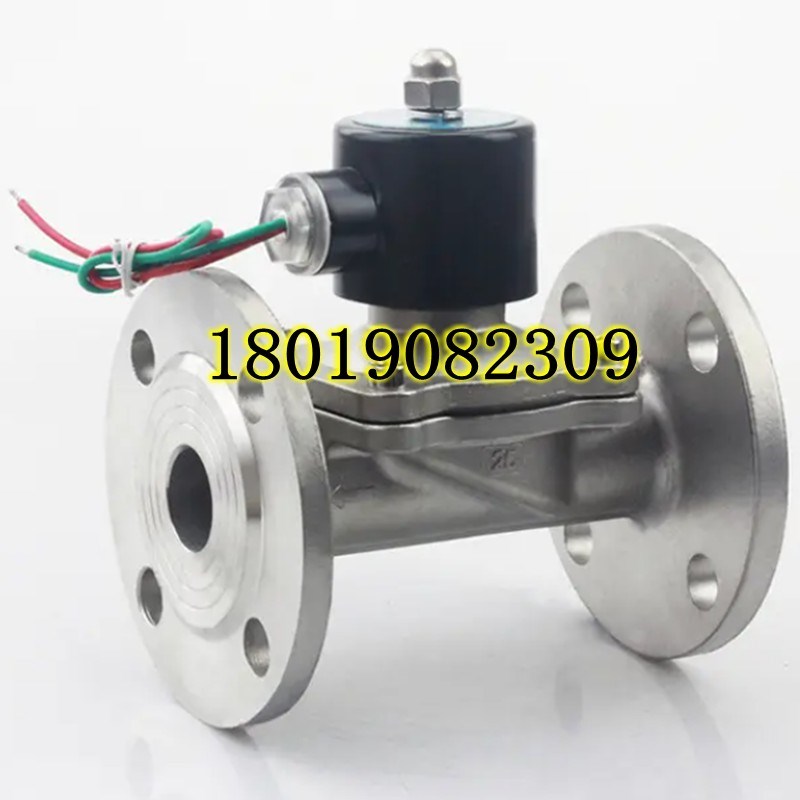 电磁阀2W-BF不锈钢法兰式220V常闭水用开关电磁阀DN65 80 100 200