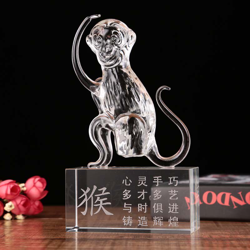 生肖水晶十二生日礼品女鼠牛虎兔龙蛇马羊猴鸡狗猪客厅装饰品摆件