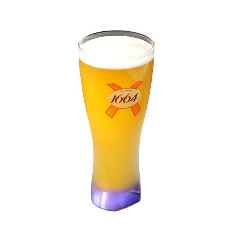 创意1664精酿啤酒杯收腰小麦杯黑啤杯烧烤酒吧冰啤杯大容量玻璃杯