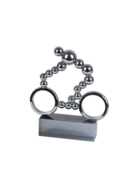 北欧轻奢水晶抽象骑自行车人摆件家居客厅酒柜装饰样板间软装饰品