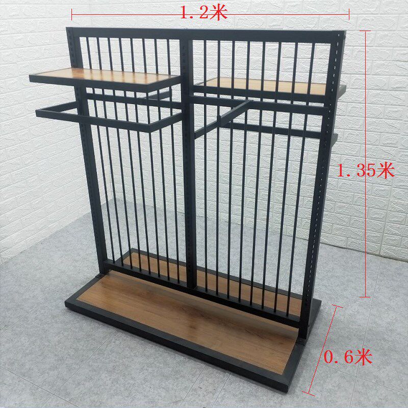 服装展示架男装双面货架中岛架落地正挂侧挂衣服架子组合货架双排
