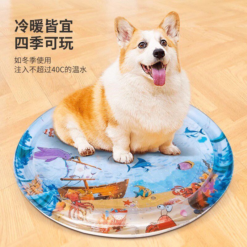 猫咪水床垫宠物拍拍水垫大号狗狗充气注水冰垫凉加厚防抓小鱼玩具