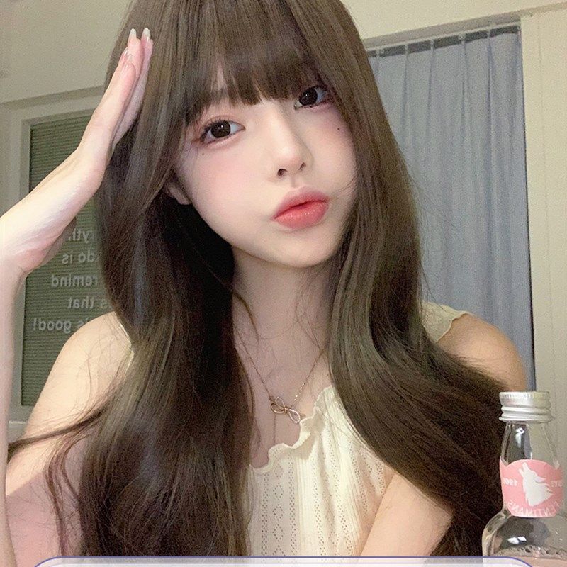 一口喵假发女日常网红长卷发夏季新款自然逼真全头套式【可可酱】